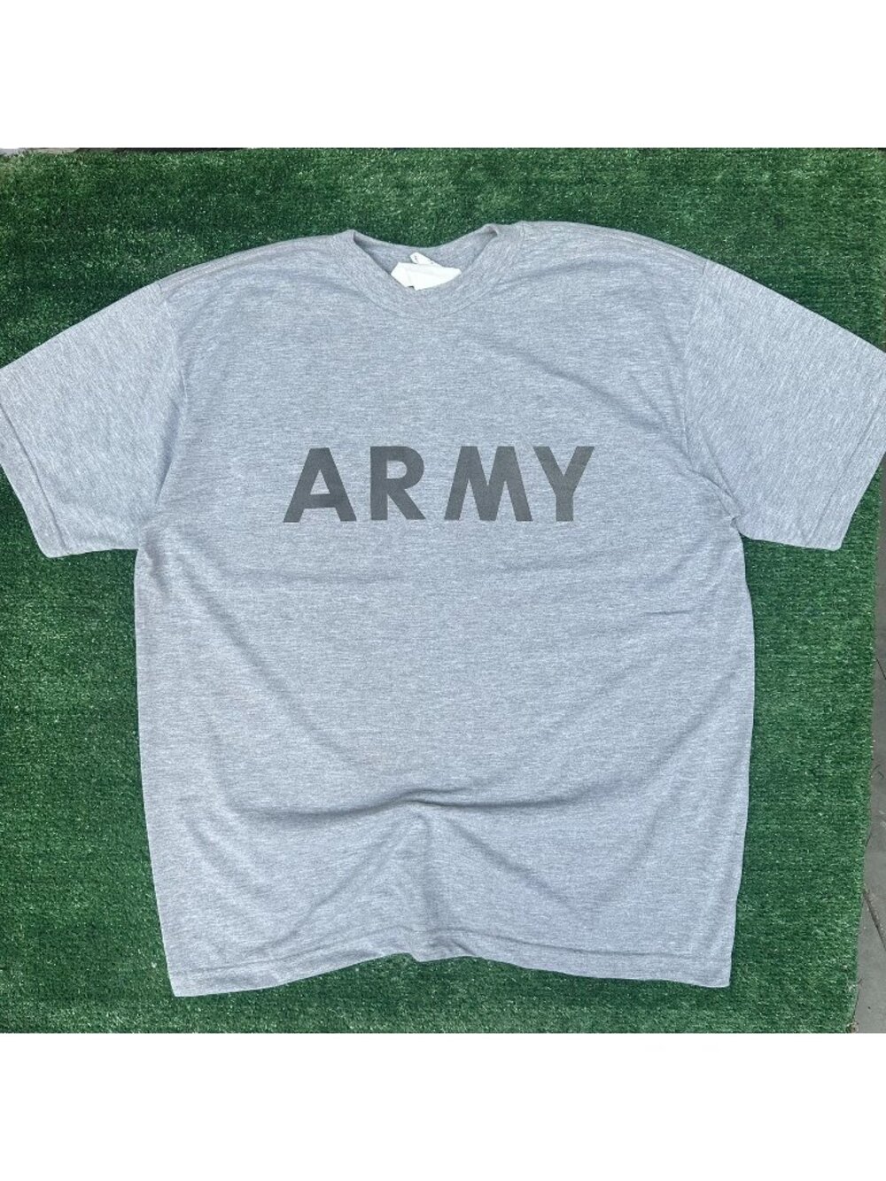 Vintage Y2K US Army Fitness Training PT T-Shirt Gray L Gym Military Exercise